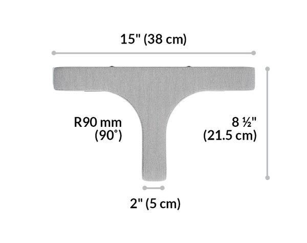 quickflex cubes t connection is fifteen inches wide, eight and a half inches deep and one and three quarters of an inch wide